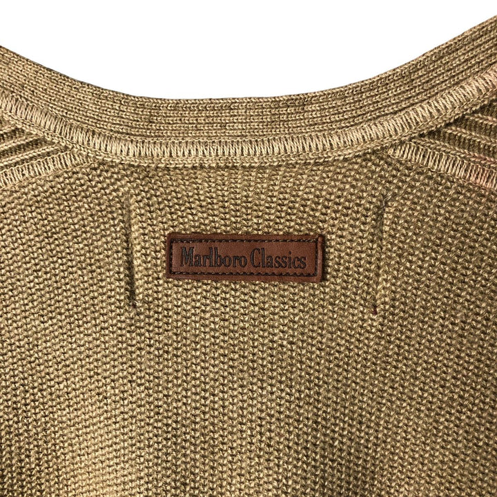 Marlboro Classics Cotton Knit Sweater, Men's Size L cotton Beige type Vintage Second Hand