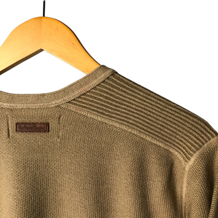Marlboro Classics Cotton Knit Sweater, Men's Size L cotton Beige type Vintage Second Hand