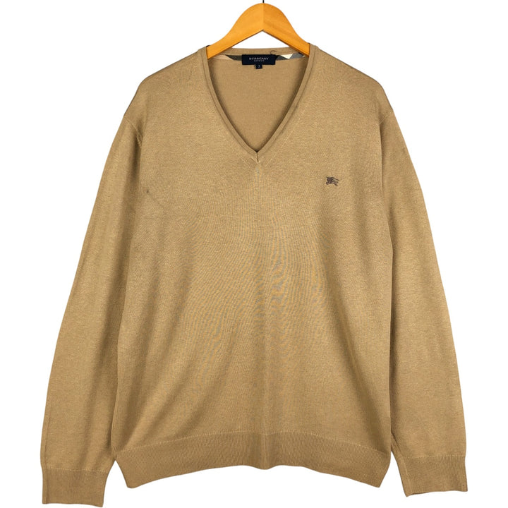 Burberry's BURBERRY LONDON V-neck cotton knit sweater, Made in Spain, Men's XL cotton Beige type Vintage Second Hand