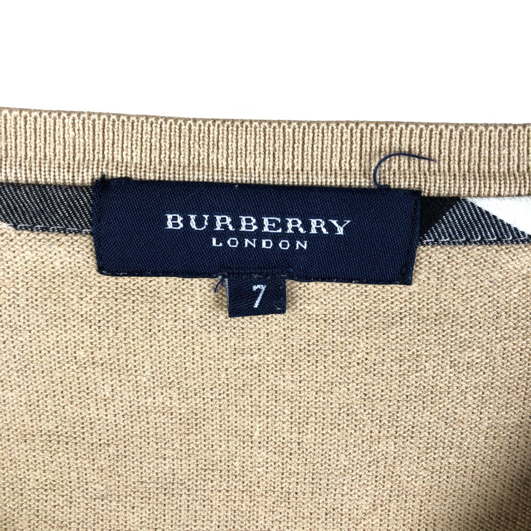 Burberry's BURBERRY LONDON V-neck cotton knit sweater, Made in Spain, Men's XL cotton Beige type Vintage Second Hand