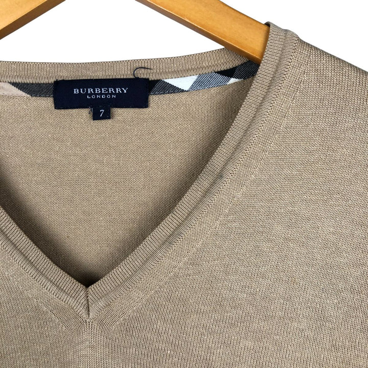 Burberry's BURBERRY LONDON V-neck cotton knit sweater, Made in Spain, Men's XL cotton Beige type Vintage Second Hand
