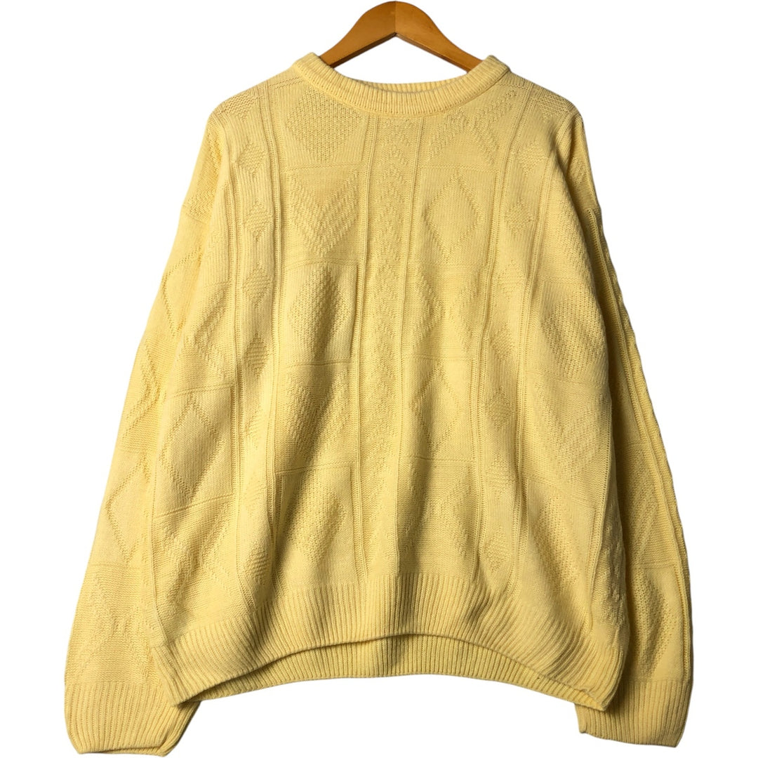 St. Michael Acrylic Knit Sweater, Made in England, Men's Size L acrylic yellow type Vintage Second Hand