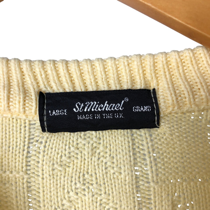 St. Michael Acrylic Knit Sweater, Made in England, Men's Size L acrylic yellow type Vintage Second Hand