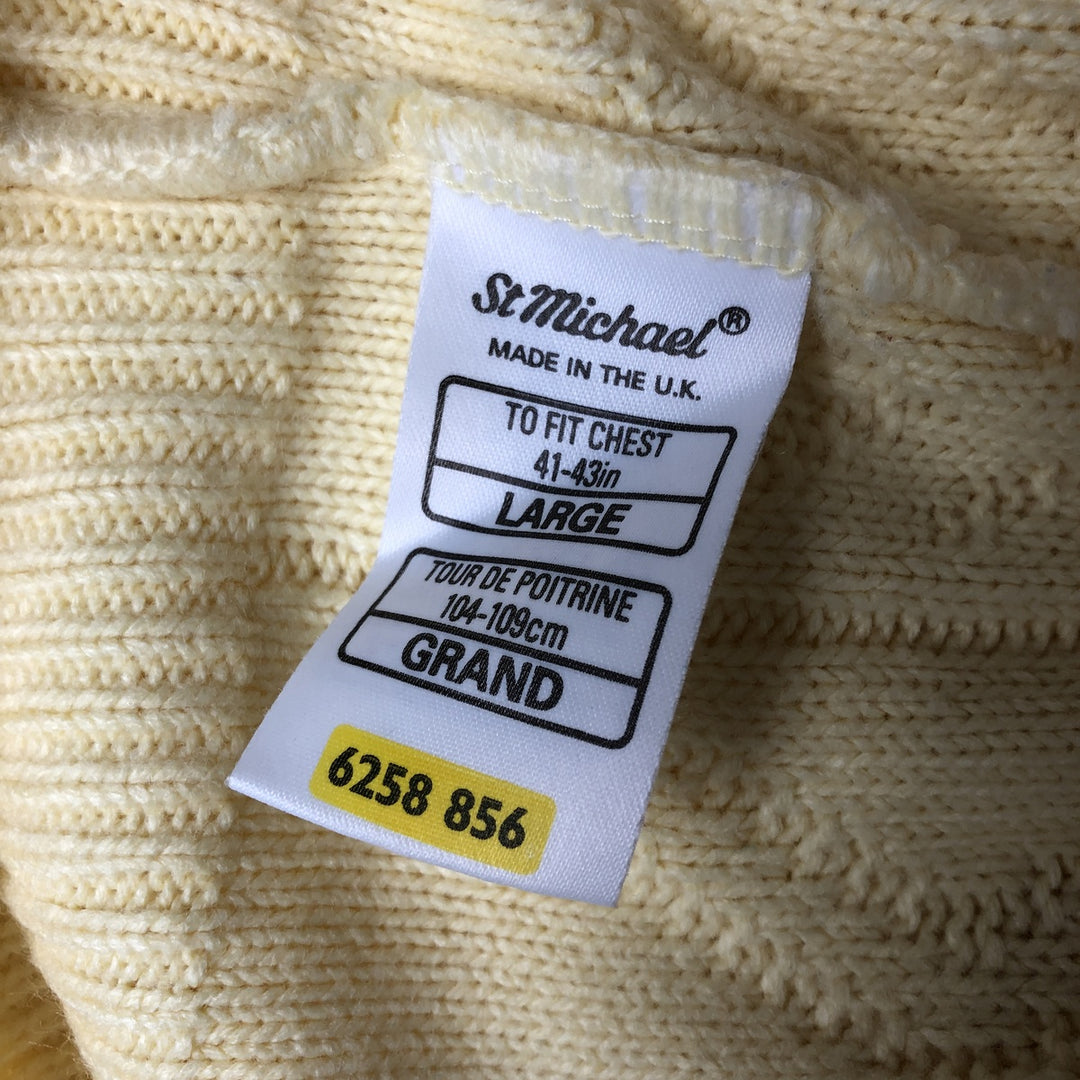 St. Michael Acrylic Knit Sweater, Made in England, Men's Size L acrylic yellow type Vintage Second Hand