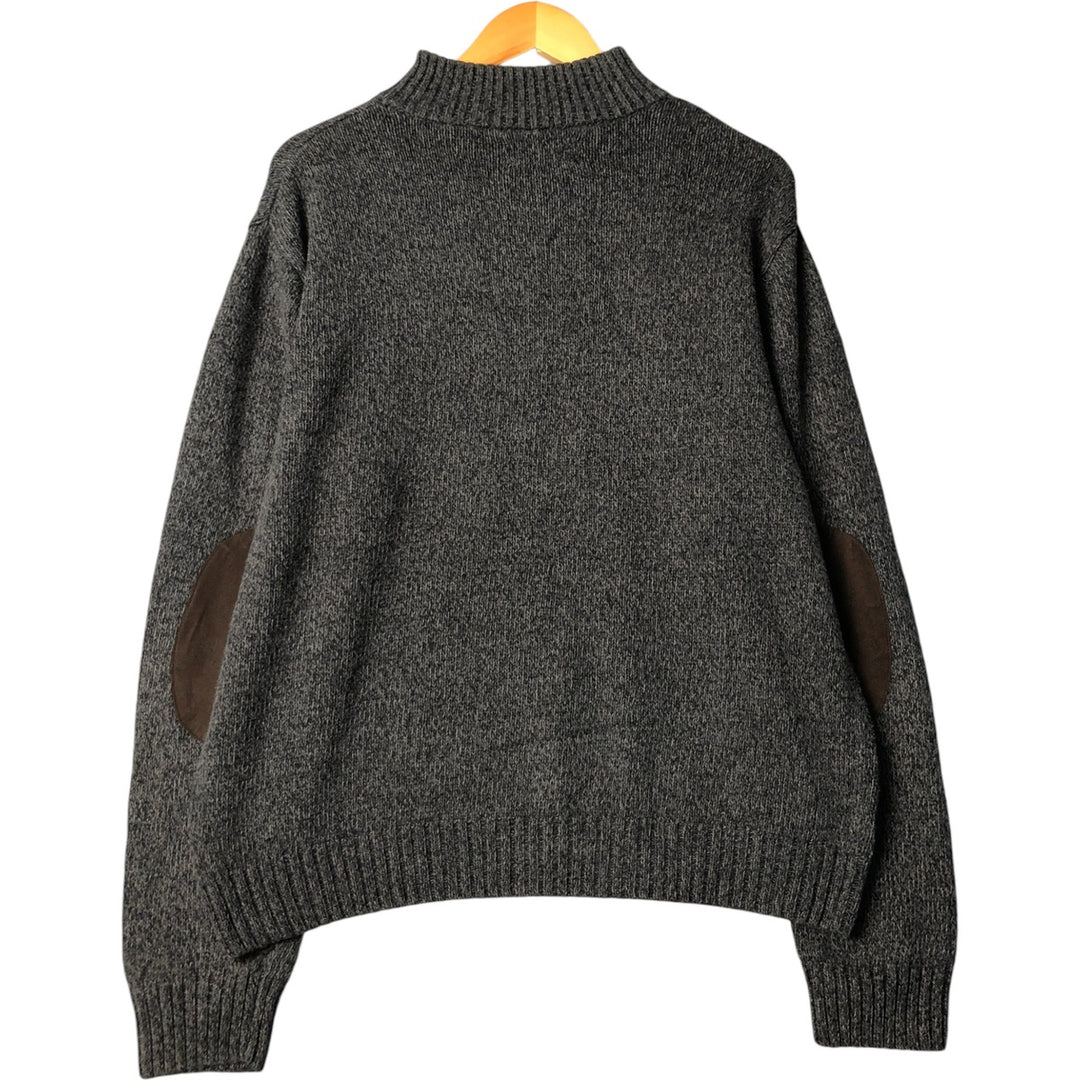CHAPS Cotton Knit Half-Button Sweater, Men's Size M cotton Charcoal Vintage Second Hand