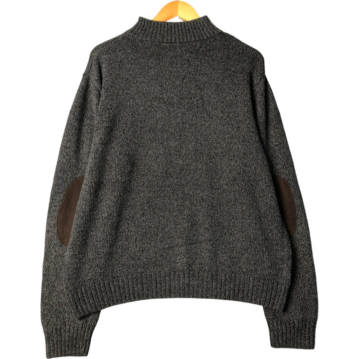 CHAPS Cotton Knit Half-Button Sweater, Men's Size M cotton Charcoal Vintage Second Hand