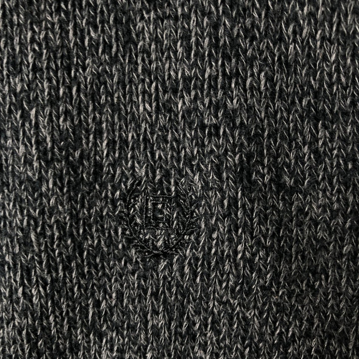 CHAPS Cotton Knit Half-Button Sweater, Men's Size M cotton Charcoal Vintage Second Hand