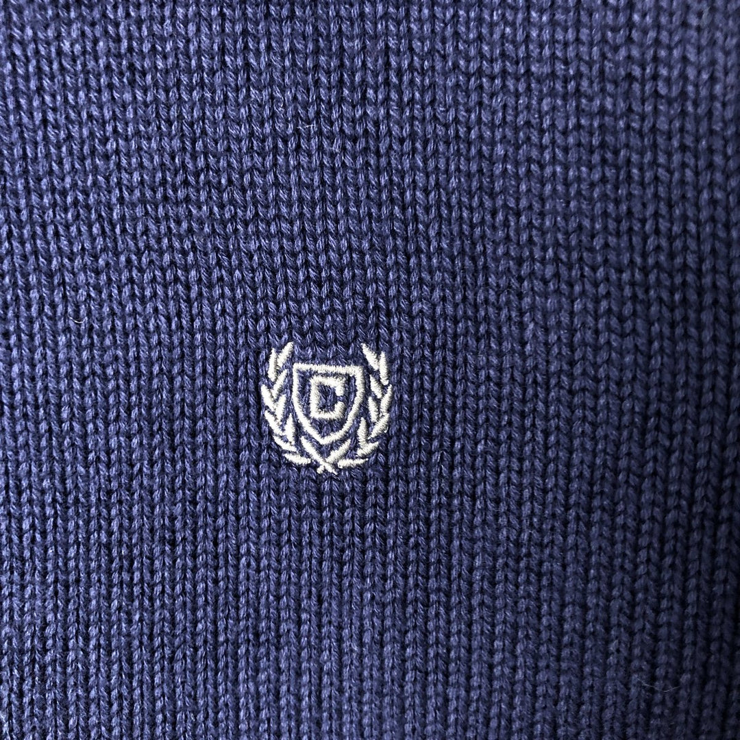 Chaps Cotton Knit Sweater, Men's Size L cotton navy blue type Vintage Second Hand