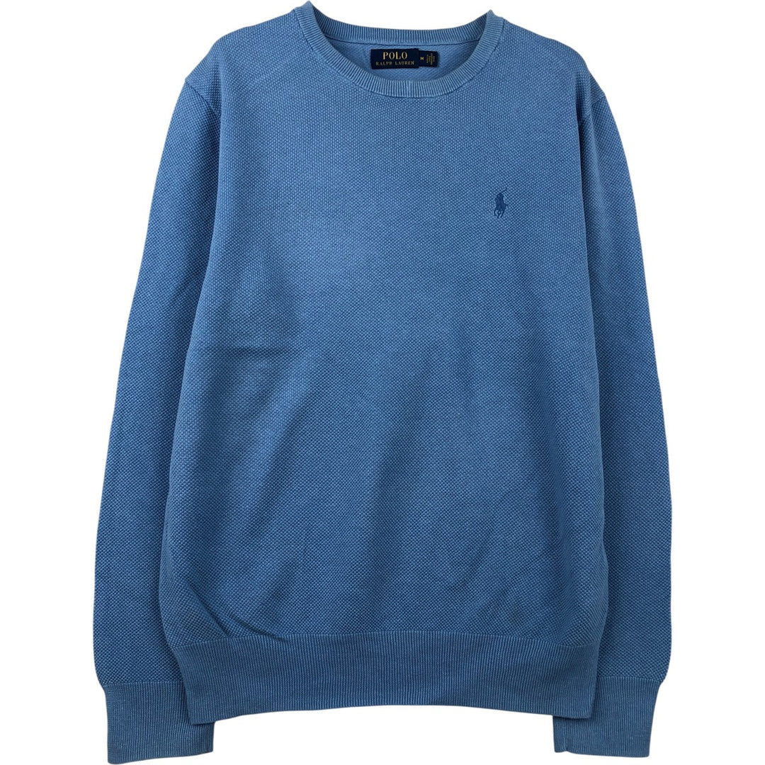 Ralph Lauren POLO RALPH LAUREN linen and cotton knit sweater, men's size M linen Blue type light blue Vintage Second Hand