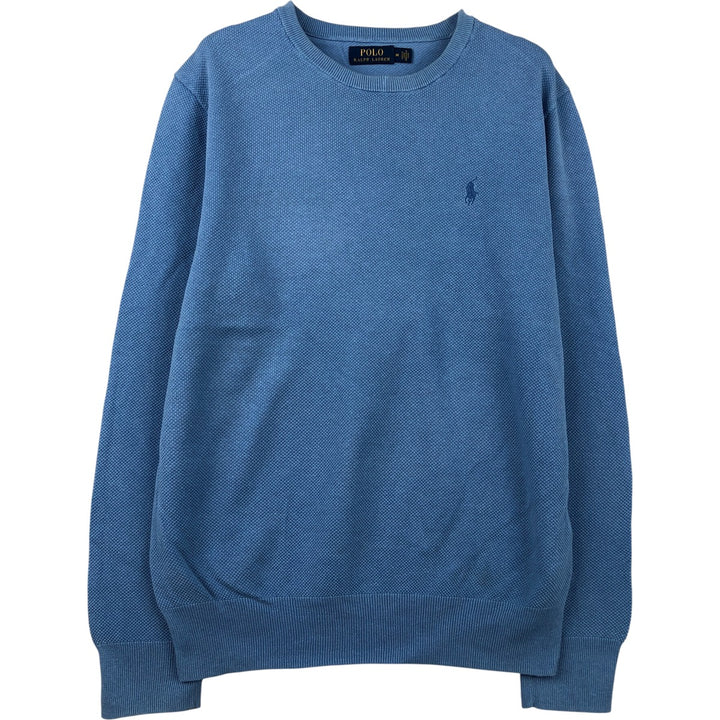 Ralph Lauren POLO RALPH LAUREN linen and cotton knit sweater, men's size M linen Blue type light blue Vintage Second Hand