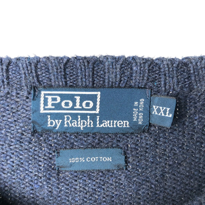 Ralph Lauren POLO by Ralph Lauren Cotton Knit Sweater Men's XXL cotton navy blue type Vintage Second Hand