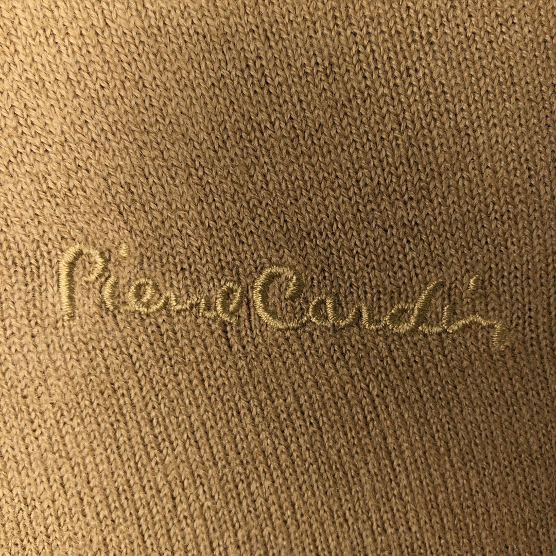 Pierre Cardin Paris V-neck acrylic knit sweater, men's size M acrylic beige type brown Vintage Second Hand