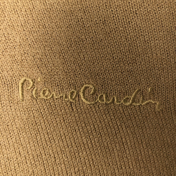 Pierre Cardin Paris V-neck acrylic knit sweater, men's size M acrylic beige type brown Vintage Second Hand