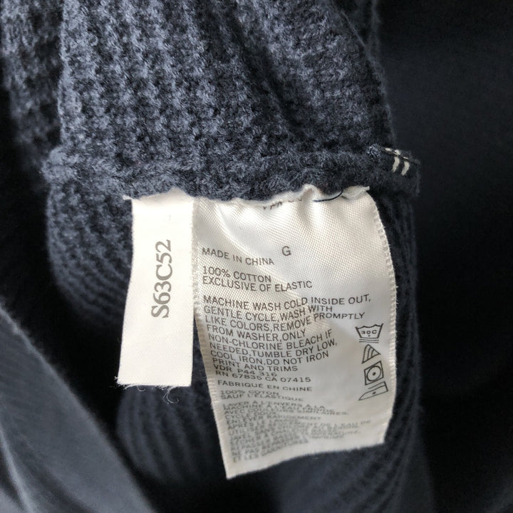 NAUTICA Cotton Knit Half-Button Sweater, Men's Size L cotton navy blue type Vintage Second Hand