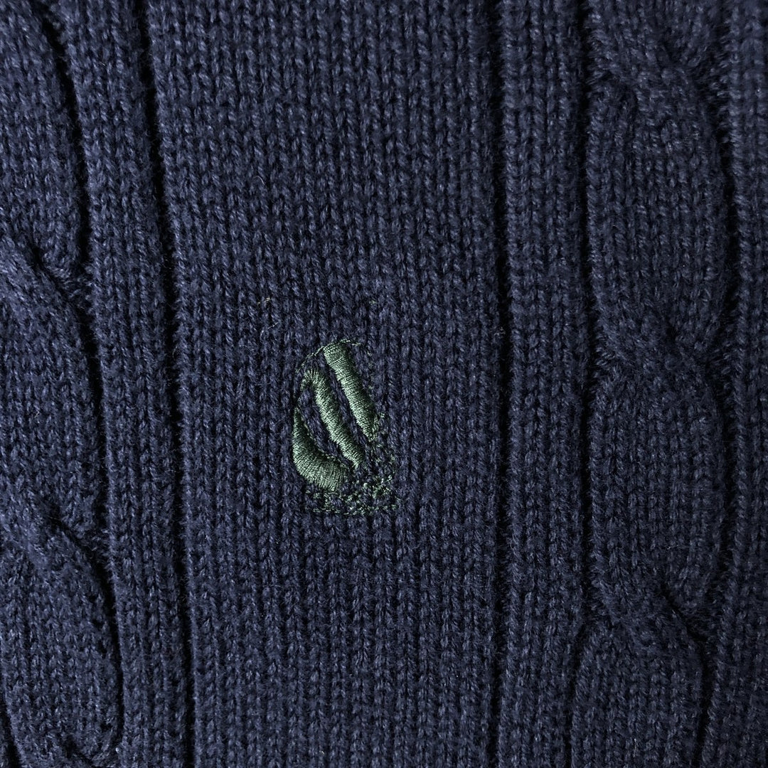 Vintage 90'S Nautica cable knit cotton sweater, size L, men's cotton navy blue type Vintage Second Hand