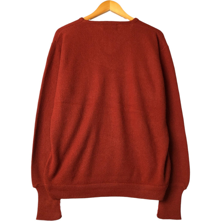 IZOD V-neck knit sweater, men's size XL, vintage unclear red type reddish brown Vintage Second Hand
