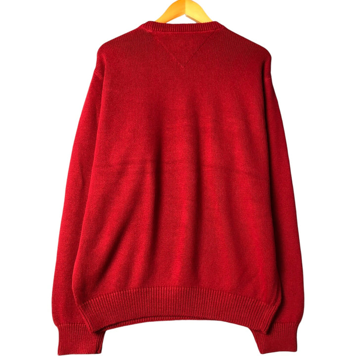 90s~ Tommy Hilfiger Cotton Knit Sweater Men's Size L Vintage cotton red type Vintage Second Hand