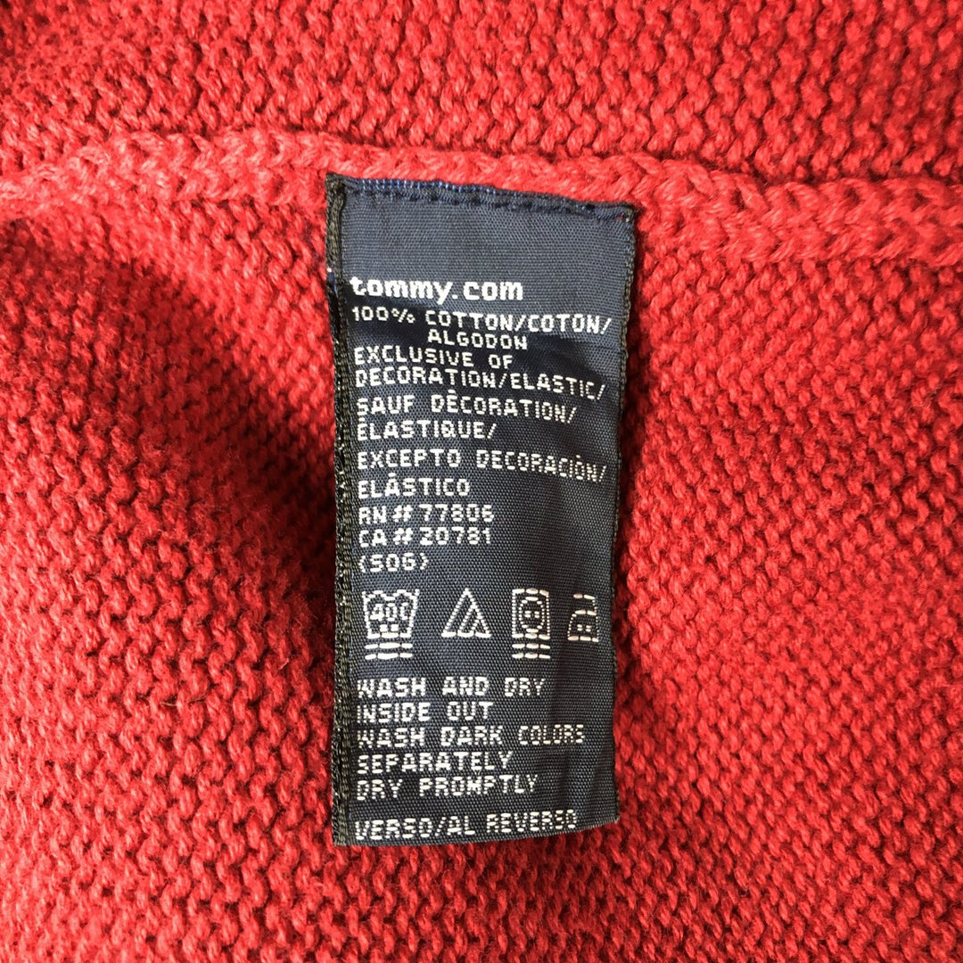 90s~ Tommy Hilfiger Cotton Knit Sweater Men's Size L Vintage cotton red type Vintage Second Hand