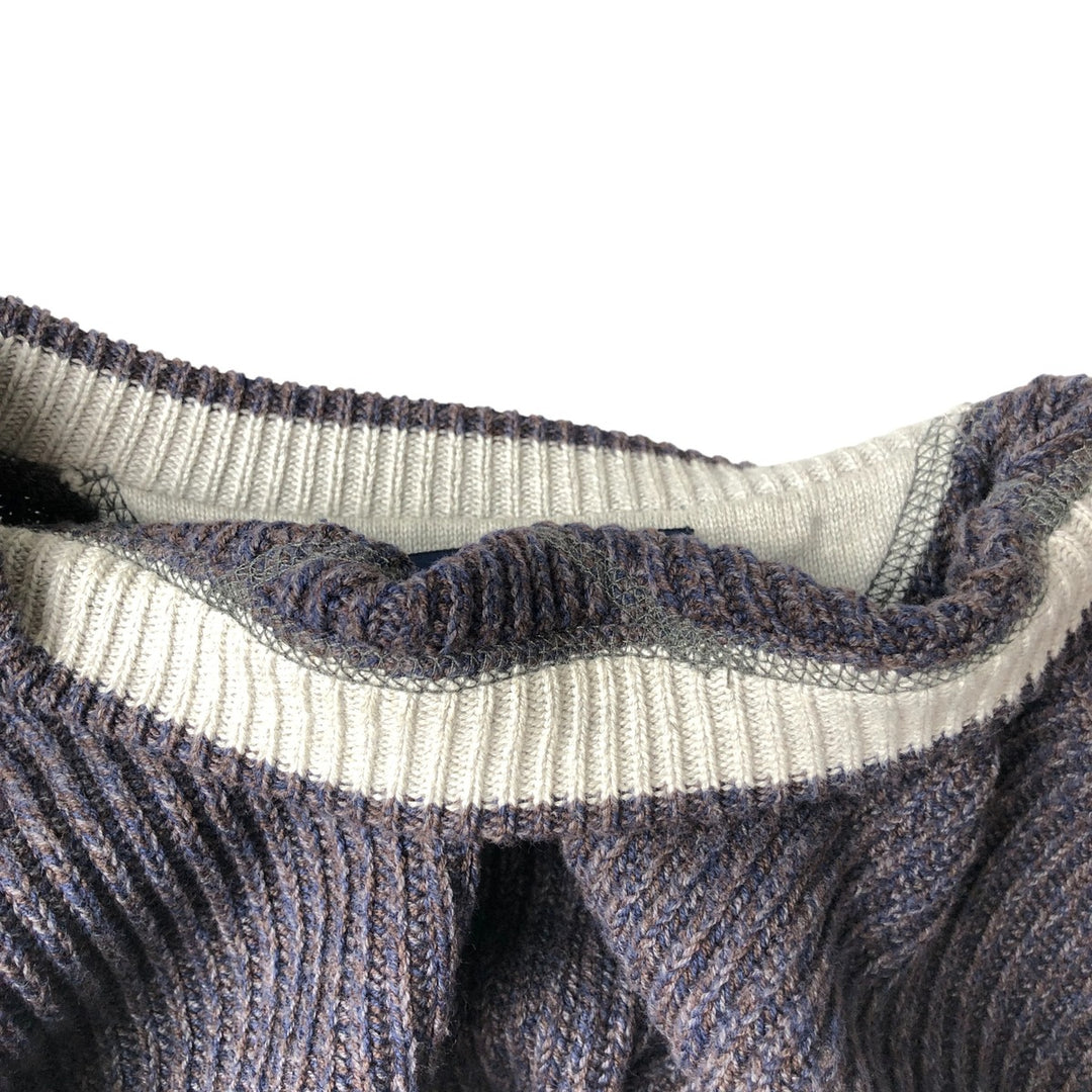 Vintage 90'S Tommy Hilfiger ribbed cotton knit sweater, size L, men's cotton gray type Vintage Second Hand