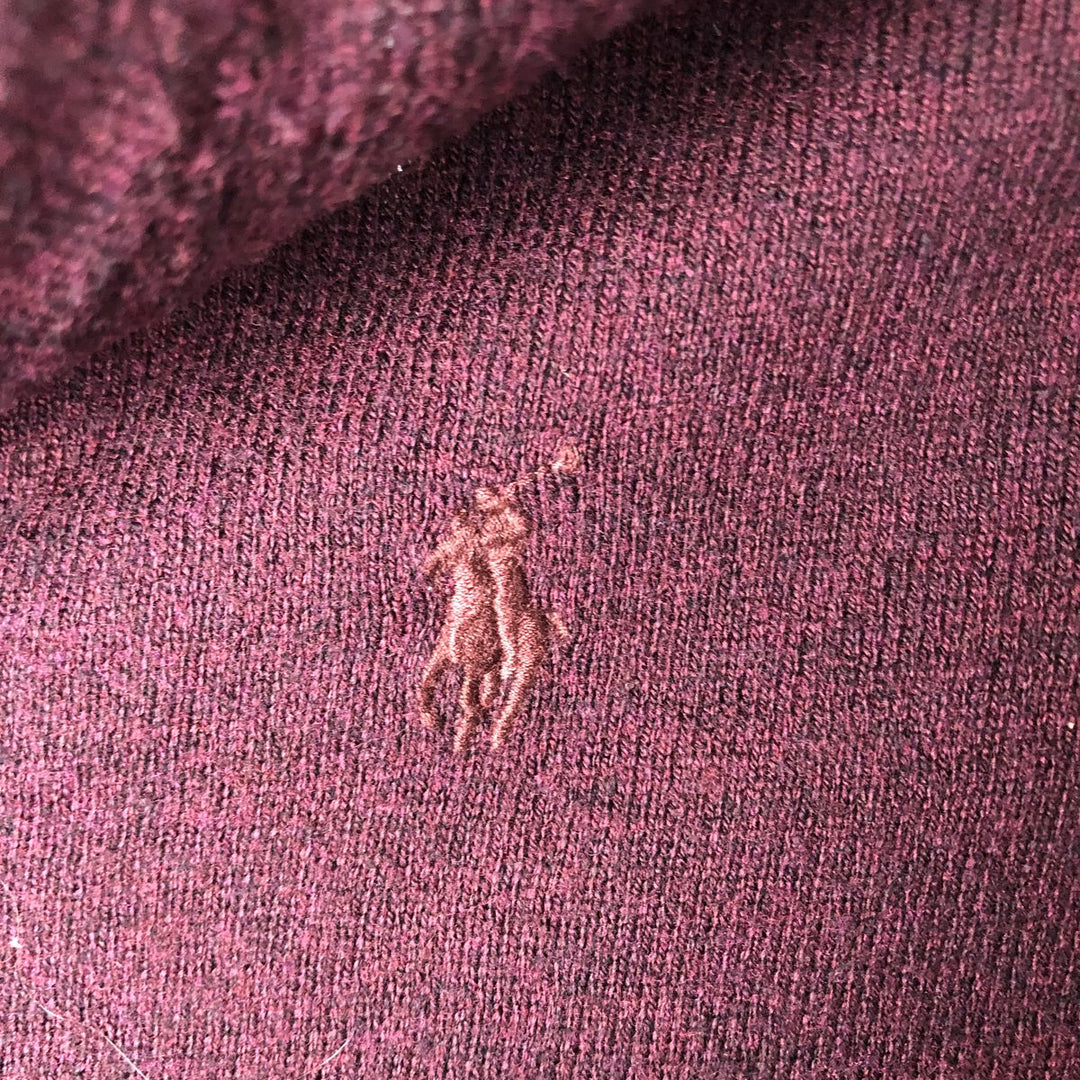 Ralph Lauren POLO RALPH LAUREN V-neck cotton knit sweater, men's size XL cotton purple type Vintage Second Hand
