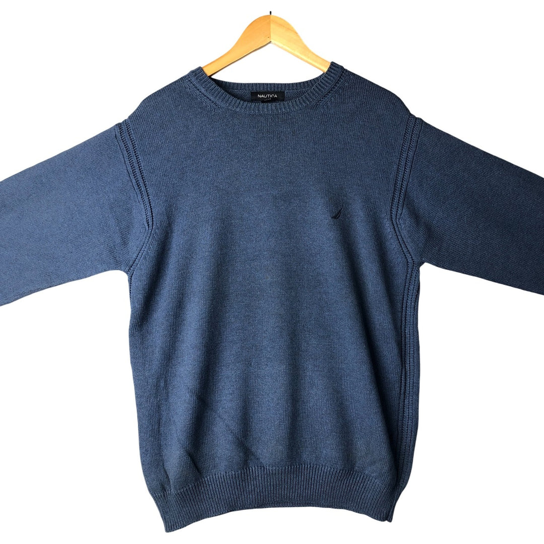 2000'S ~ NAUTICA Cotton Knit Sweater, Men's Size M cotton blue type Vintage Second Hand