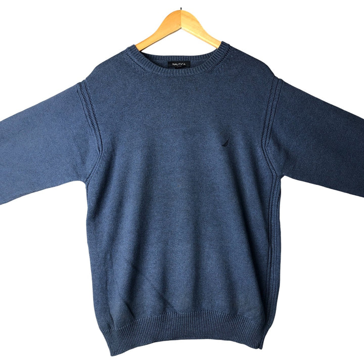 2000'S ~ NAUTICA Cotton Knit Sweater, Men's Size M cotton blue type Vintage Second Hand