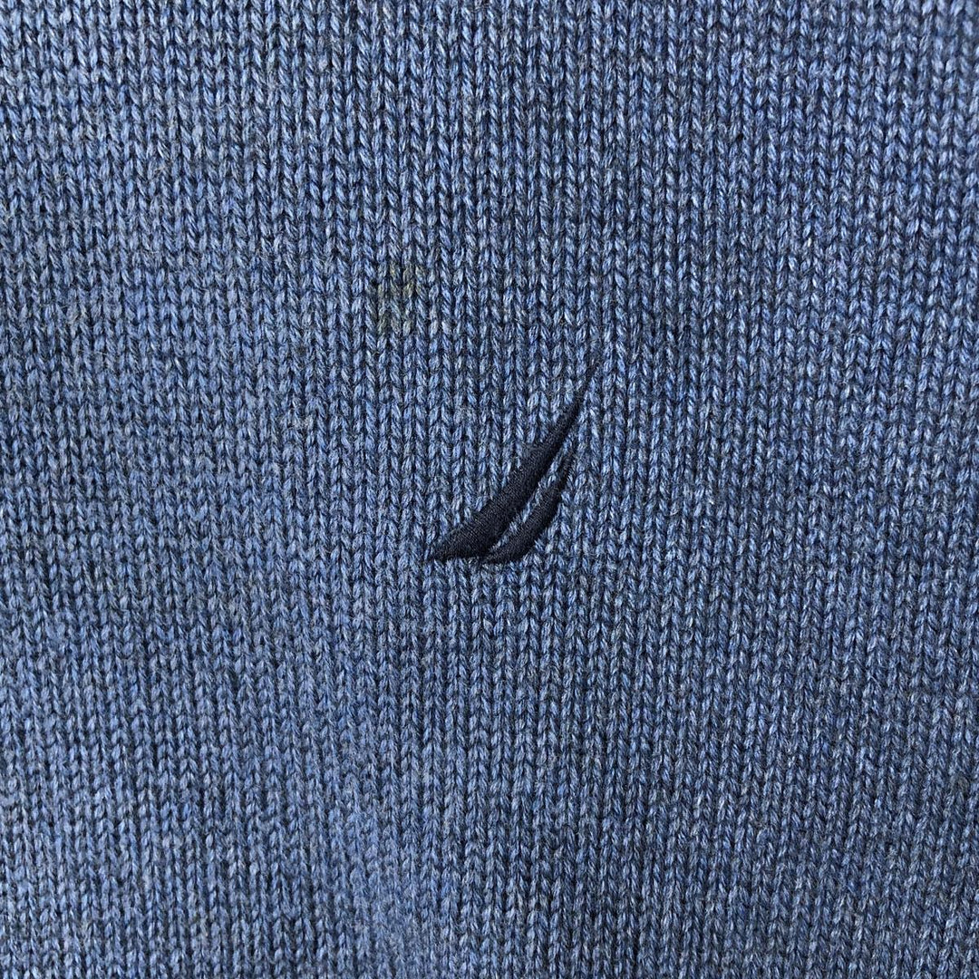 2000'S ~ NAUTICA Cotton Knit Sweater, Men's Size M cotton blue type Vintage Second Hand