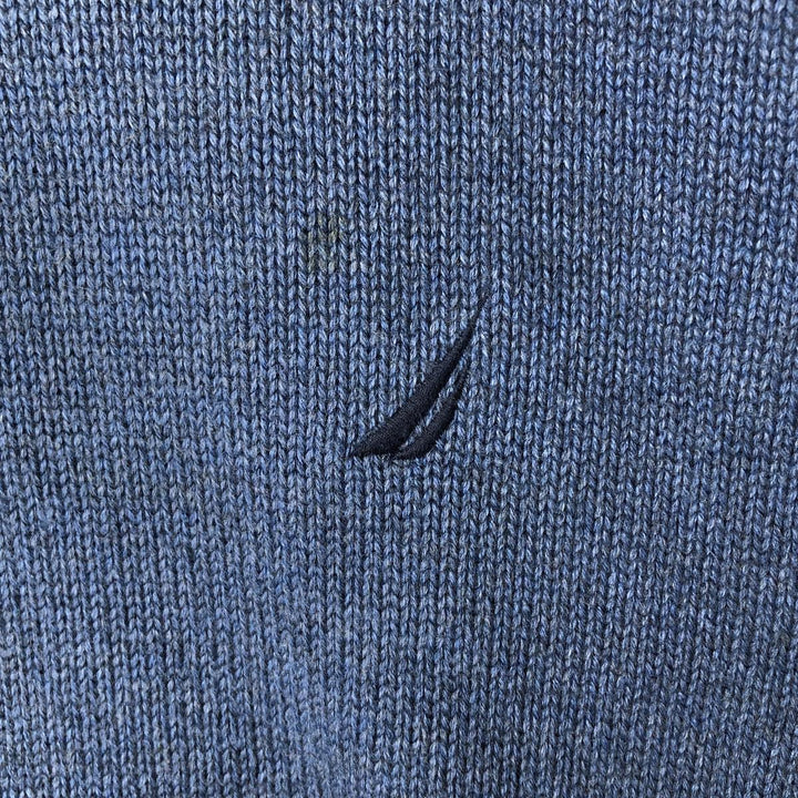 2000'S ~ NAUTICA Cotton Knit Sweater, Men's Size M cotton blue type Vintage Second Hand