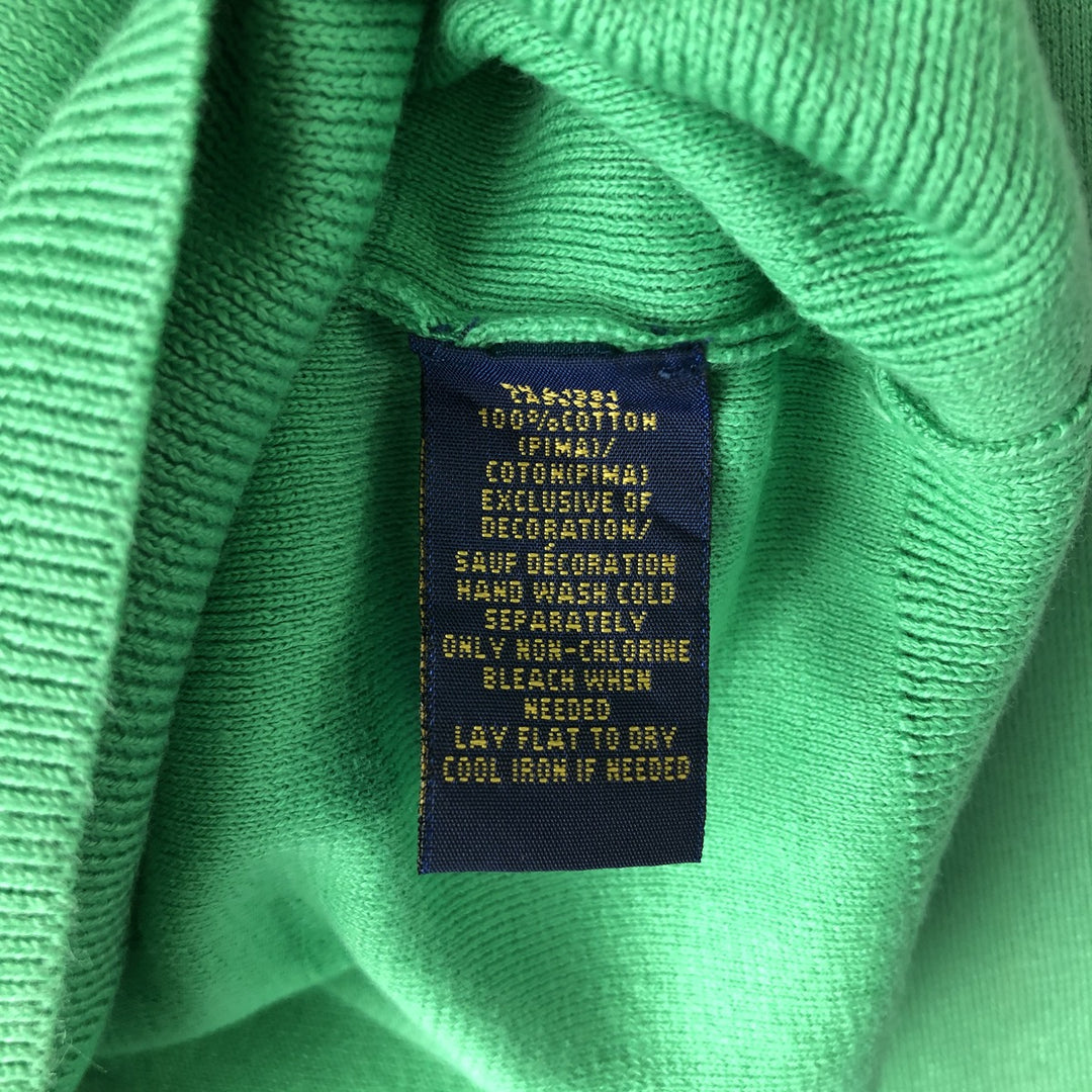 Ralph Lauren POLO RALPH LAUREN PIMA COTTON V-neck Pima cotton knit sweater, men's size M Pima Cotton Emerald green Vintage Second Hand
