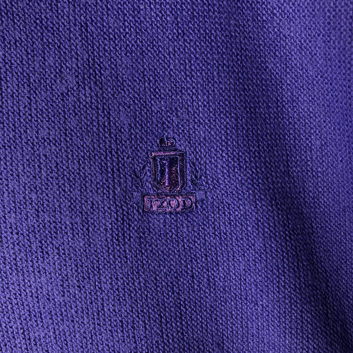 Vintage 1990'S Lacoste IZOD V-neck acrylic knit sweater, made in the USA, size L, men's size L acrylic purple type Vintage Second Hand
