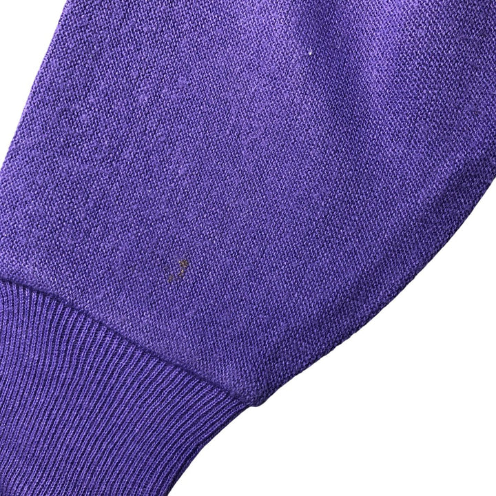 Vintage 1990'S Lacoste IZOD V-neck acrylic knit sweater, made in the USA, size L, men's size L acrylic purple type Vintage Second Hand