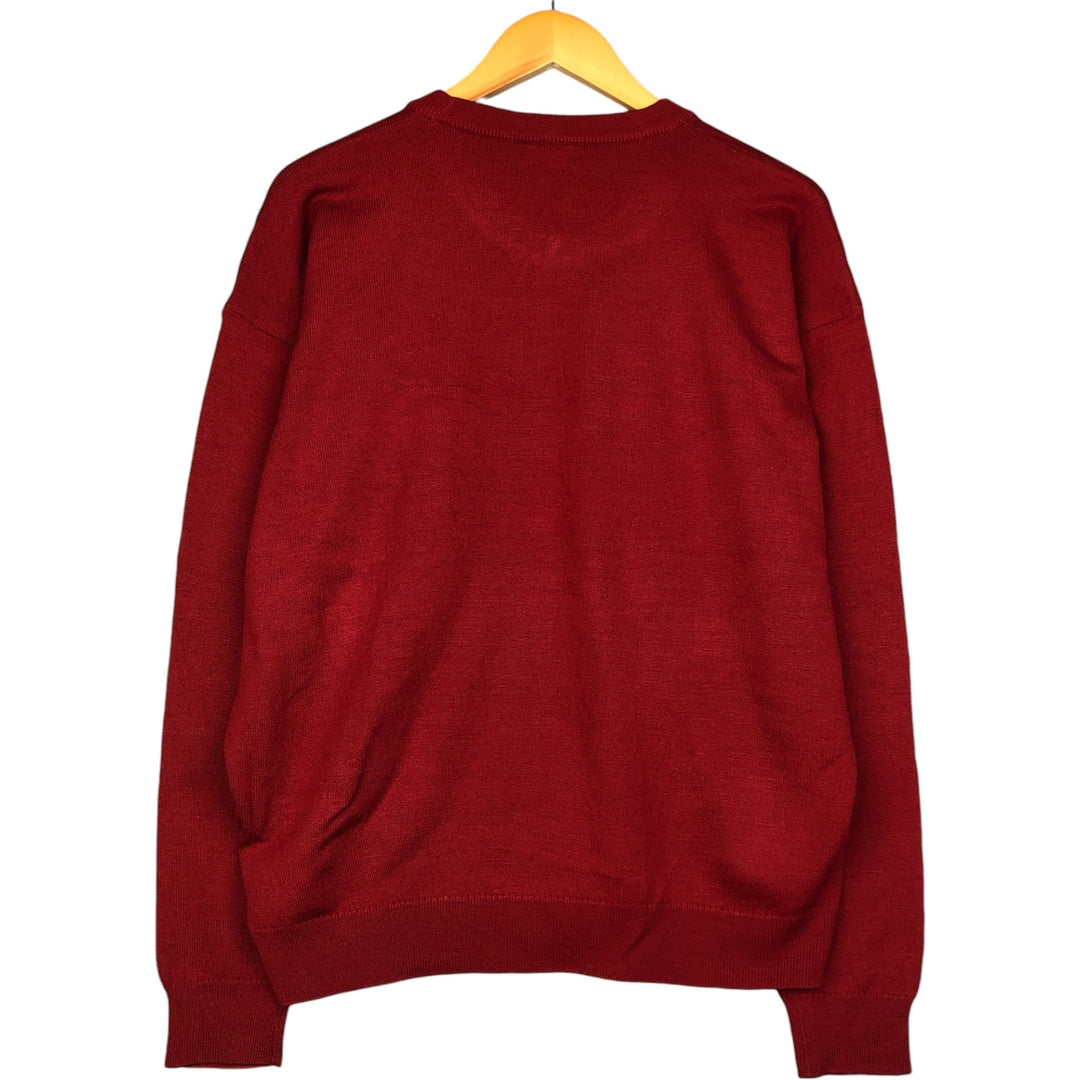 Vintage 1980'S Lacoste acrylic and wool knit sweater, made in Spain, men's size XXL wool red type Vintage Second Hand