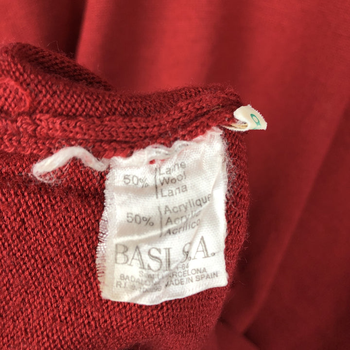 Vintage 1980'S Lacoste acrylic and wool knit sweater, made in Spain, men's size XXL wool red type Vintage Second Hand