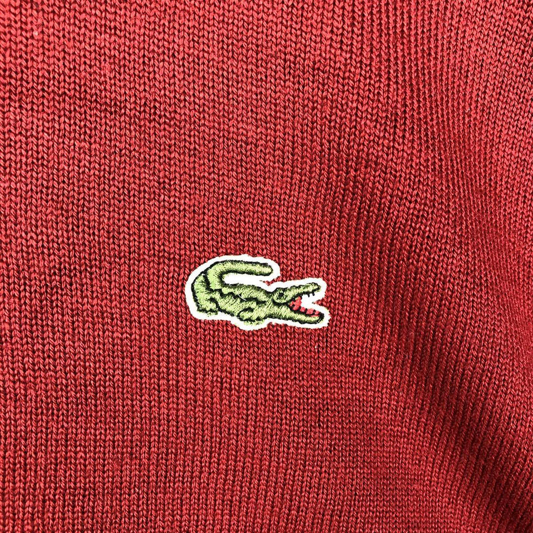 Vintage 1980'S Lacoste acrylic and wool knit sweater, made in Spain, men's size XXL wool red type Vintage Second Hand