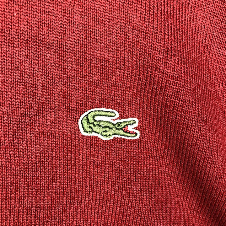 Vintage 1980'S Lacoste acrylic and wool knit sweater, made in Spain, men's size XXL wool red type Vintage Second Hand