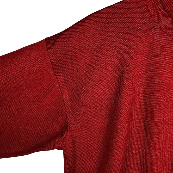 Vintage 1980'S Lacoste acrylic and wool knit sweater, made in Spain, men's size XXL wool red type Vintage Second Hand