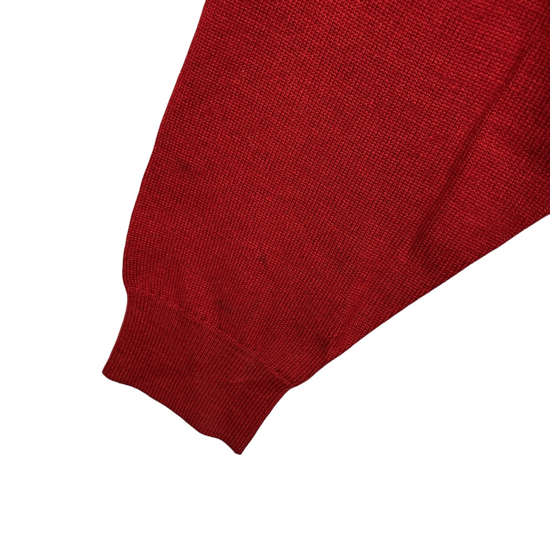 Vintage 1980'S Lacoste acrylic and wool knit sweater, made in Spain, men's size XXL wool red type Vintage Second Hand