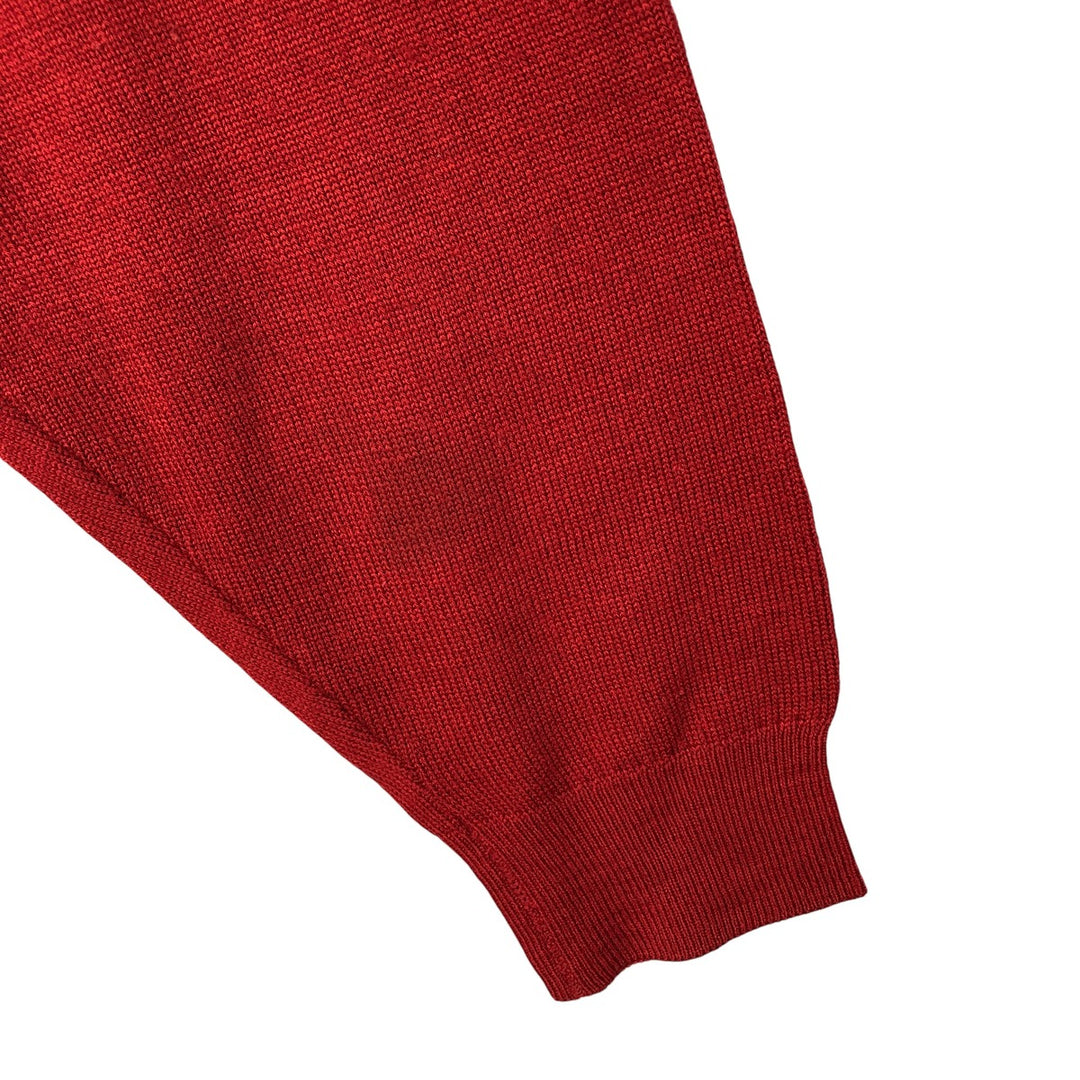 Vintage 1980'S Lacoste acrylic and wool knit sweater, made in Spain, men's size XXL wool red type Vintage Second Hand