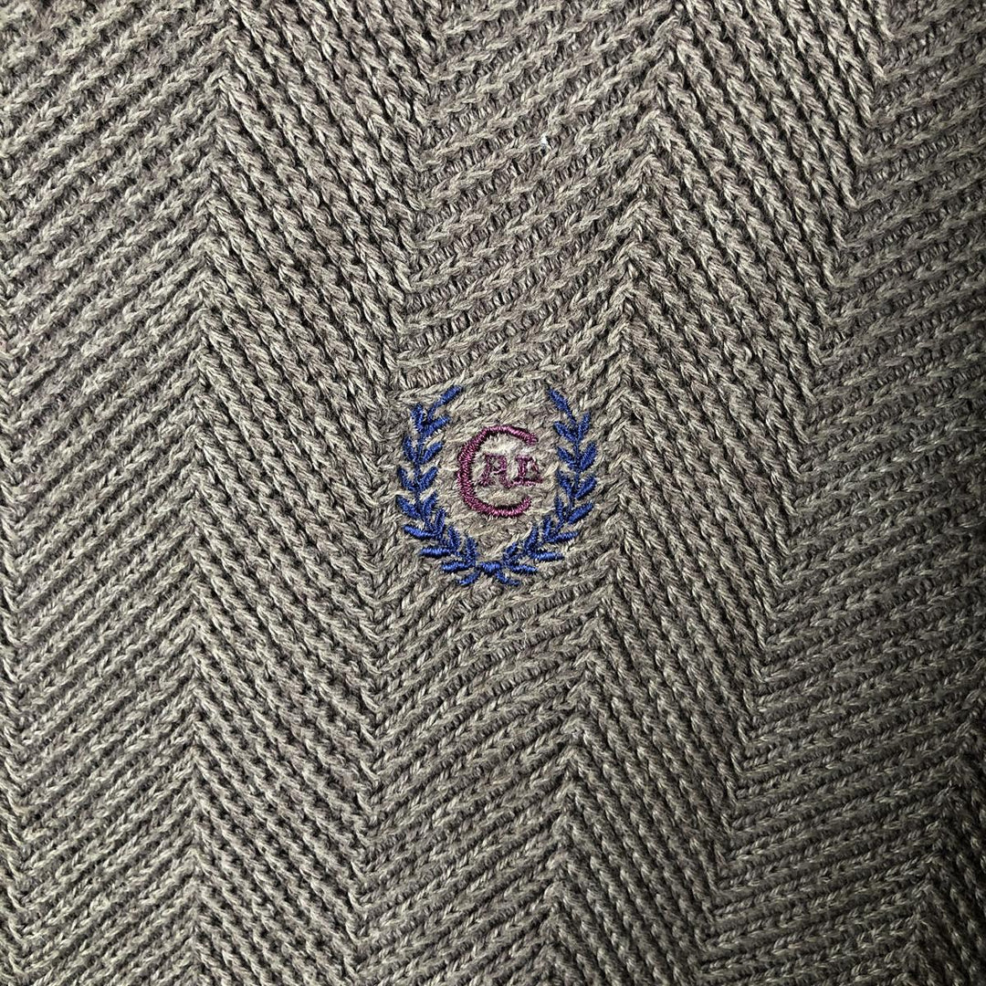 Ralph Lauren CHAPS Herringbone Hand-Framed Cotton Knit Sweater, Men's Size L cotton brown type Vintage Second Hand