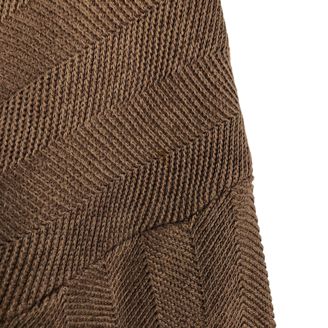 Ralph Lauren CHAPS Herringbone Hand-Framed Cotton Knit Sweater, Men's Size L cotton brown type Vintage Second Hand