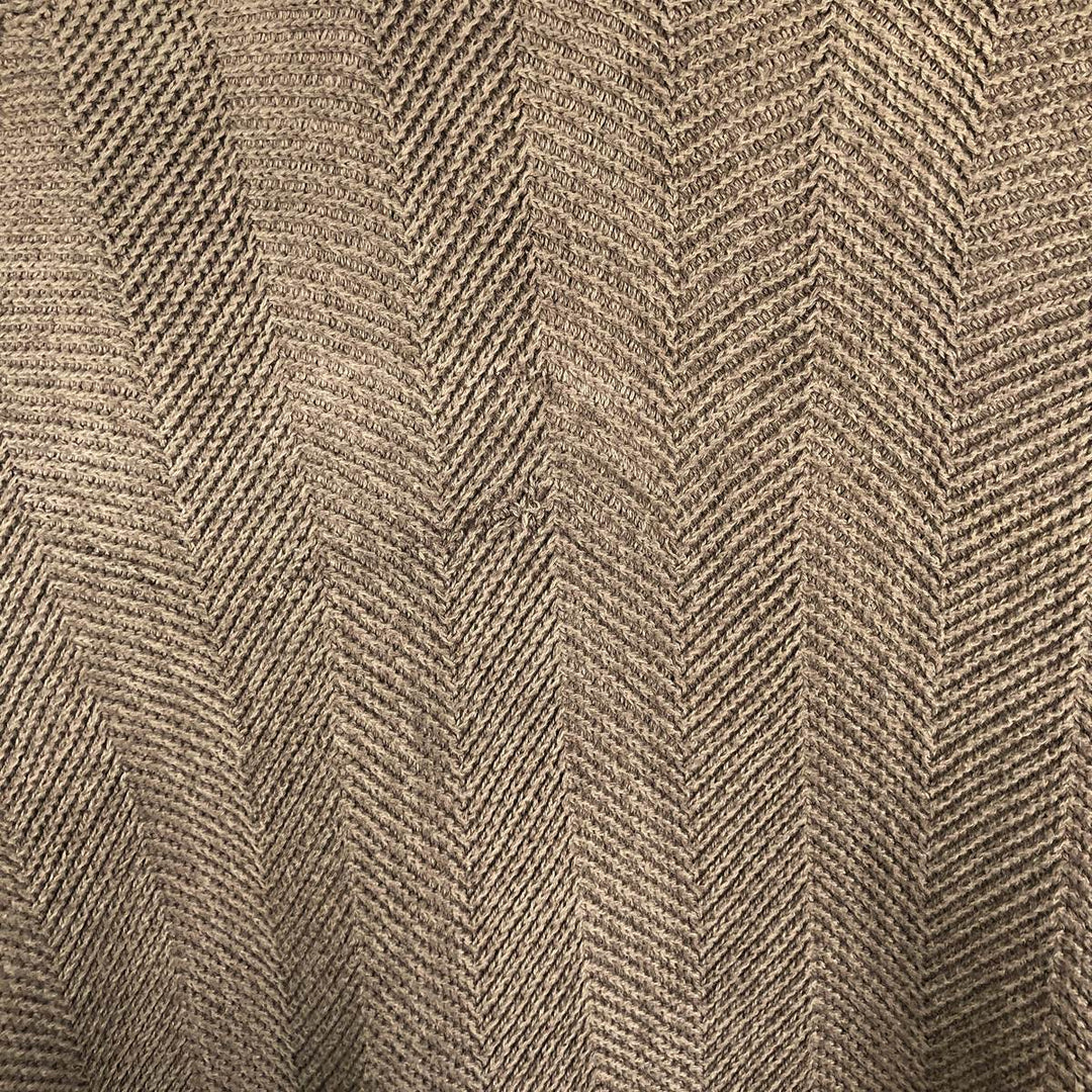 Ralph Lauren CHAPS Herringbone Hand-Framed Cotton Knit Sweater, Men's Size L cotton brown type Vintage Second Hand