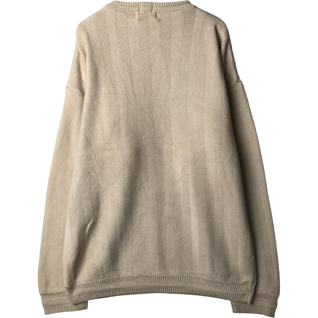 Ralph Lauren CHAPS Herringbone Cotton Knit Sweater Men's XL cotton Beige type Vintage Second Hand