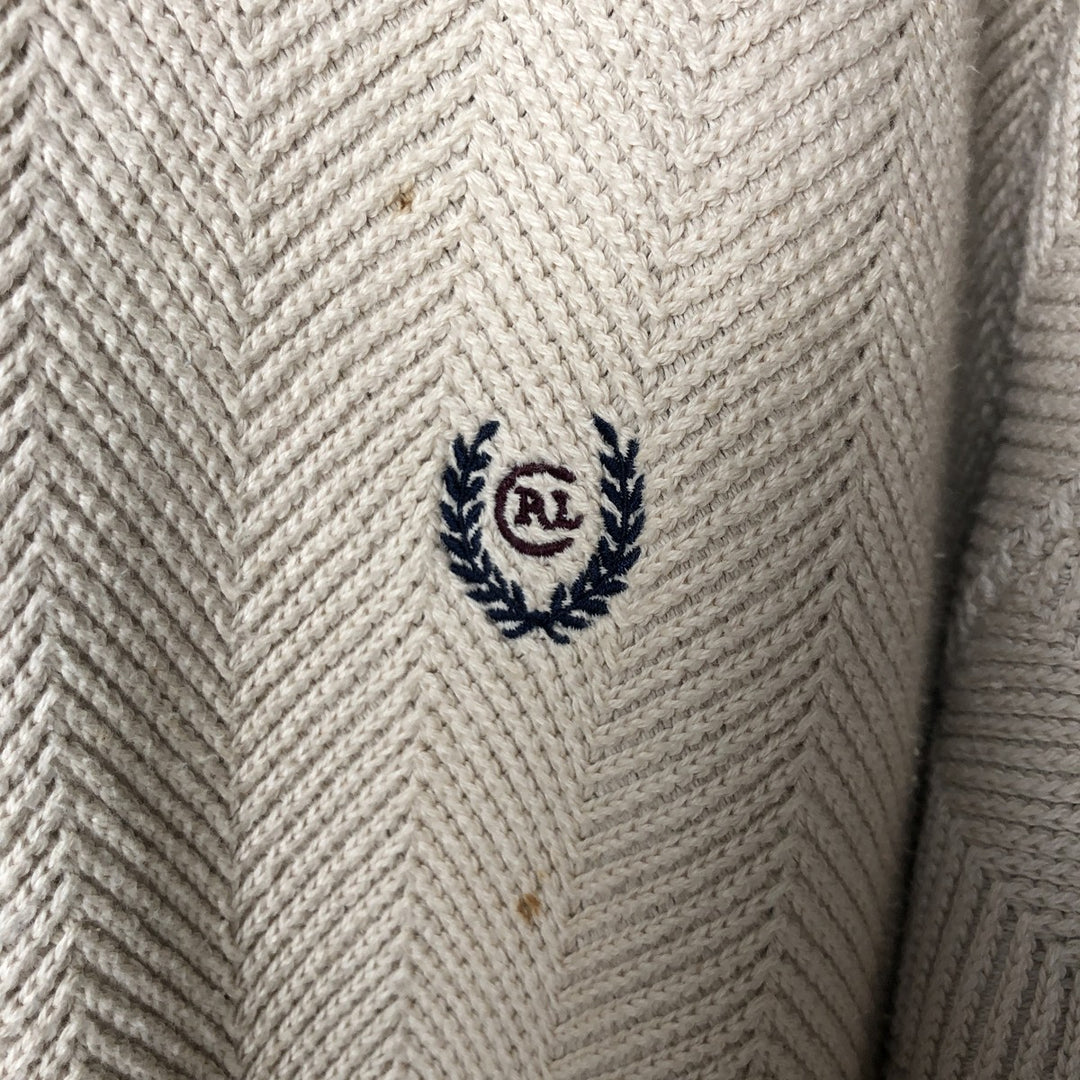 Ralph Lauren CHAPS Herringbone Cotton Knit Sweater Men's XL cotton Beige type Vintage Second Hand