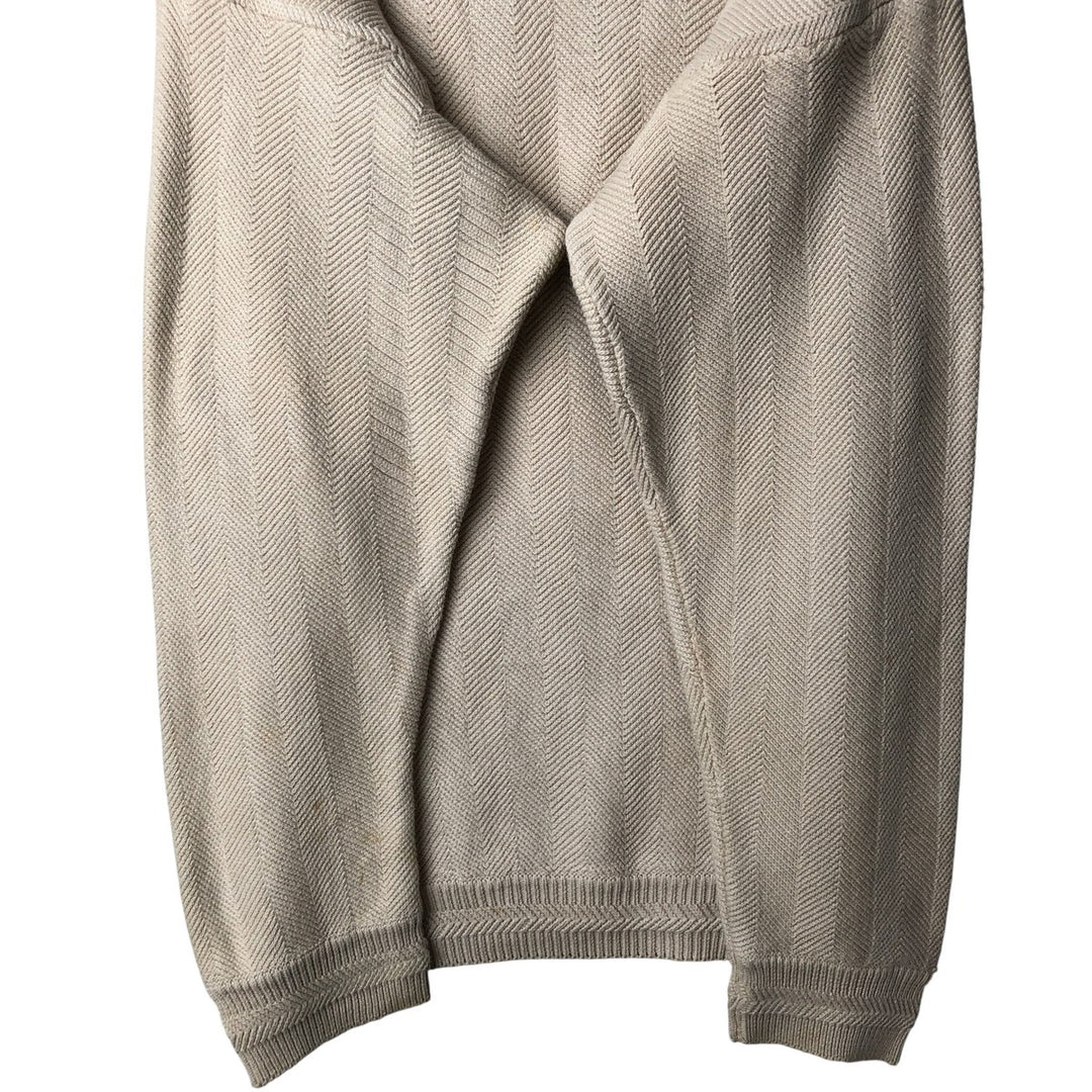 Ralph Lauren CHAPS Herringbone Cotton Knit Sweater Men's XL cotton Beige type Vintage Second Hand