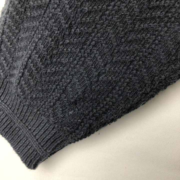 Vintage 90'S STUDIO BILL BLASS herringbone cotton knit sweater, Made in USA, Men's XL cotton navy blue type Vintage Second Hand