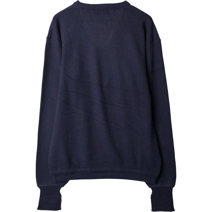 Vintage 1970'S Lacoste IZOD acrylic knit sweater, men's size XL unclear navy blue type Vintage Second Hand