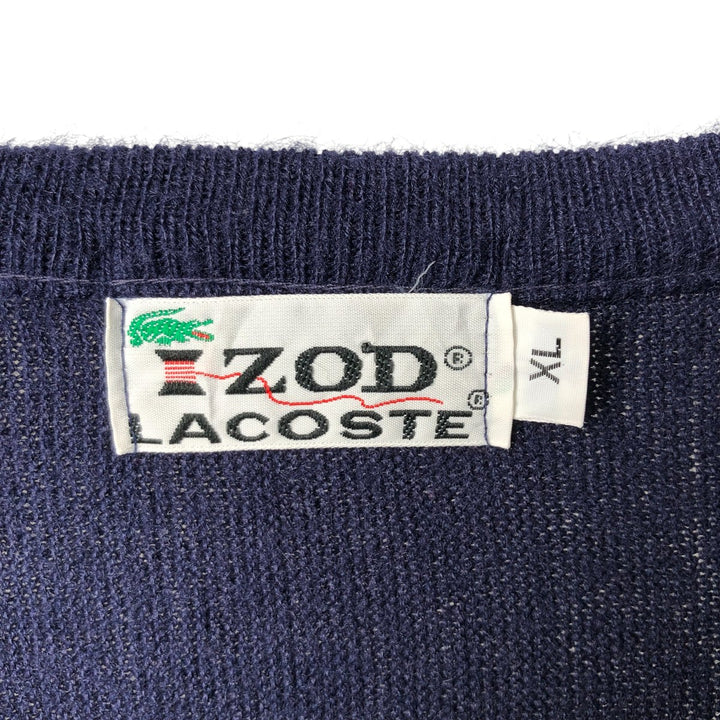 Vintage 1970'S Lacoste IZOD acrylic knit sweater, men's size XL unclear navy blue type Vintage Second Hand