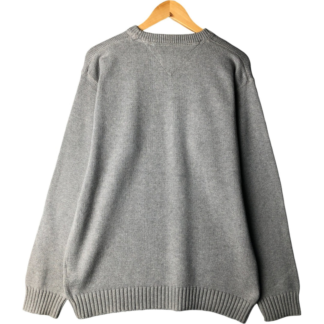 Tommy Hilfiger Cotton Knit Sweater, Men's Size L cotton gray type Vintage Second Hand