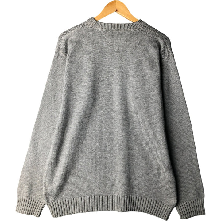 Tommy Hilfiger Cotton Knit Sweater, Men's Size L cotton gray type Vintage Second Hand
