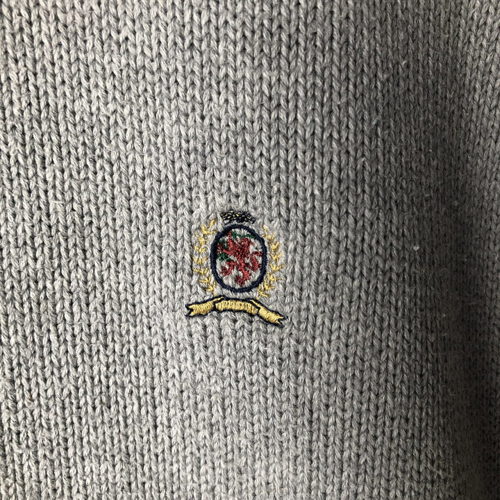 Tommy Hilfiger Cotton Knit Sweater, Men's Size L cotton gray type Vintage Second Hand